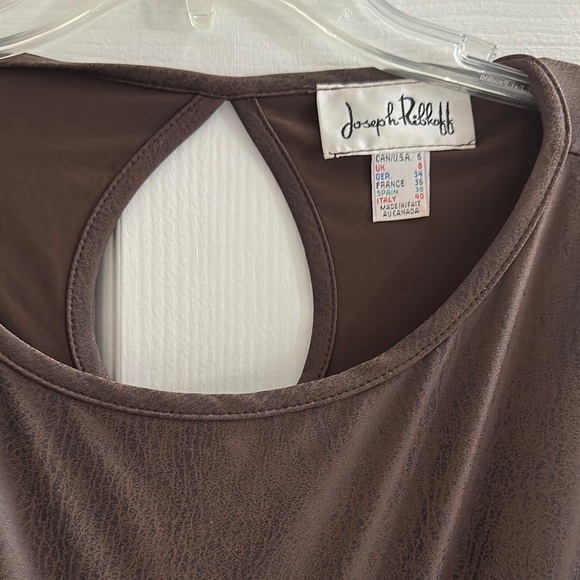 Joseph Ribkoff Vintage Snakeskin Brown Blouse with Belted Detail Women’s 6 - Picture 2 of 13